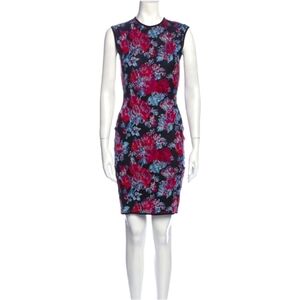 Mary Katrantzou Red & Blue Floral Knit Dress